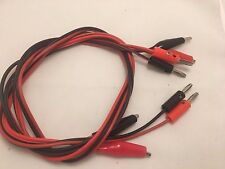 2 X 3ft Alligator Probe Test Lead Clip To Banana Plug Probe Cable For Multimeter