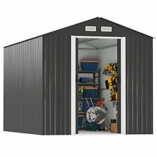 8x10 Outdoor Storage Shed Metal Garden Tool Shed With Lockable Doors