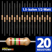 20 X Radioshack 1.5k-ohm 12-watt 5 Carbon Film Resistor 2711120 Bulk Pack New