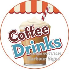 Coffee Drink Decal Choose Your Size Concession Food Truck Vinyl Circle Sticker