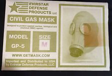 Evirstar Defense Products Civil Gas Mask Size M  Model Gp-5