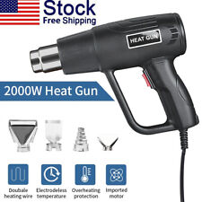 2000w Heat Gun Hot Air Gun Dual Temperature Settings 4 Nozzles 110v High Power