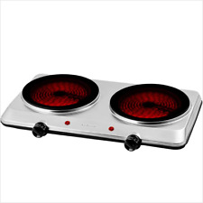 Electric Cooktop Burner Infrared Ceramic Glass Hot Plate 2 Two Cooking Stove