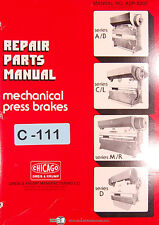 Chicago Dries Krump Ab Cl Me D Mechanical Press Brake Repair Parts Manual