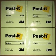 Lot Of 4 Padpost-it Notes 3 X31 Pad Content 100 Sheets Yellow Total 400 Sh.