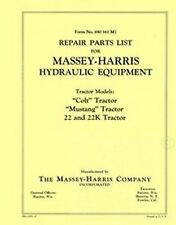 Massey Harris Colt Mustang 22 K Hydraulic Parts Manual