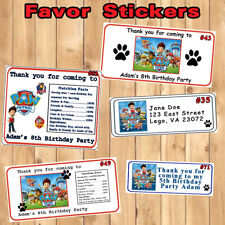 Paw Patrol Birthday Favor Bagbox Stickerslabels Popcorn Candy Personalized