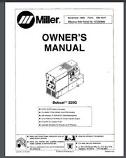 Miller Bobcat 225g Welder Operation Maintenance Owner Manual Parts List Book