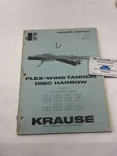 Owners Manual For Krause Flex Wing Tandem Disc Harrow 1952 1955 1956 1959 1960 C
