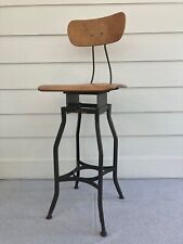 1930s Industrial Vintage Uhl Steel Toledo Metal Shop Bar Drafting Chair Stool