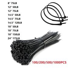 100-1000pcs 8 12 14 18 24 Plastic Cable Zip Ties Heavy Duty Nylon Wrap Wire