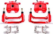 Front S2584 Pair Of High-temp Red Powder Coated Calipers