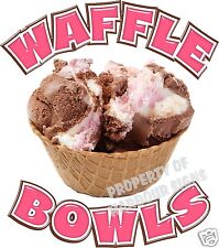 Waffle Bowls Decal 14 Ice Cream Sundae Restaurant Concession Food Truck Sticker