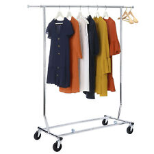 Sturdy Garment Rack Clothing Rack Wwheels Floor Hanger Closet Organizer Sliver