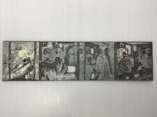 Vintage Zinc Metal Printing Press Plate For Etching 4 Victorian Story Scenes 35