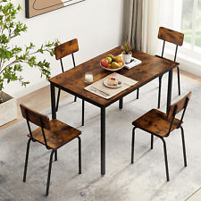 5 Piece Dining Set Table W 4 Chairs Kitchen Breakfast Furniture Rustic Brown Us