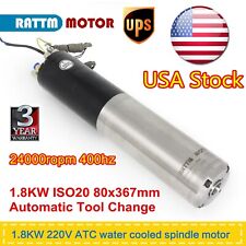Usa1.8kw Iso20 Atc Water Cooled Spindle Motor Automatic Tool Change 400hz 220v
