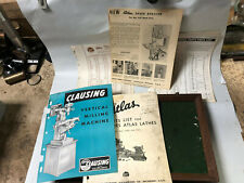 Machinist Tools Lathe Mill Various Clausing Mill Atlas Lathe Papers Blkfl