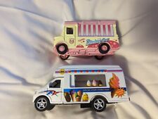Lot Of 2 Two  136 Ice Cream Truck Model Car Diecast Toy Cars.
