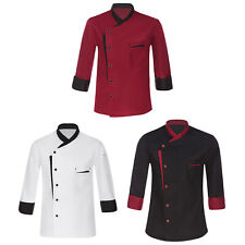 Unisex Chef Jacket Mens Long Sleeve Coat Restaurant Kitchen Cooking Chef Uniform