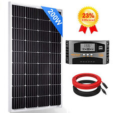 Pfctart 200w Watt Monocrystalline Solar Panel Kit 12v Volt For Home Rv Camping