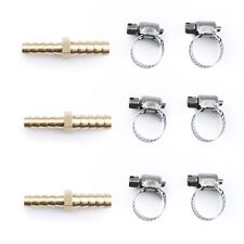 U.s. Solid 3pcs Brass Hose Barb Reducer Fitting Kits With 6 Clamps 516 To 14