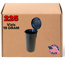 225 Black Vials - 19 Dram Pop Top Bottle - Smell Proof Containers