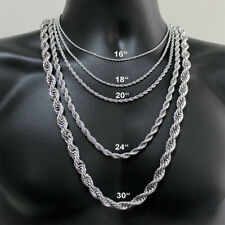 Silver Stainless Steel Rope Chain Necklace 18-24 Men Women Choker Gift 357mm