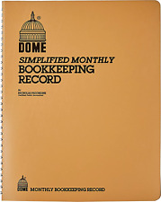 Dome 612 Bookkeeping Record Tan Vinyl Cover 128 Pages 8 12 X 11 Pages