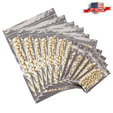 Variety Of Sizes For 100 Pcs Flat Clearsilver Metallized Foil Resealable Bags