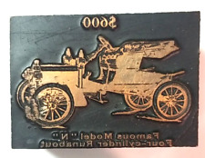 Vintage Ford Model N Runabout Copper Wood Letterpress Print Block 1-38