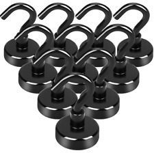 10 Pack Magnetic Hooks Heavy Duty Strong Black Magnet Hook For Home Office