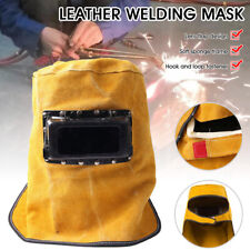 Splash Proof Leather Welding Hood Welding Mask Heat Resistant Welding Helmet