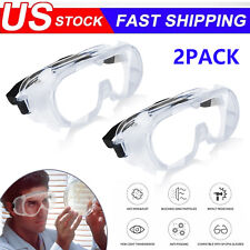 2pcs Safety Goggles Glasses Anti Fog Anti Dust Lens Work Lab Protective Chemical