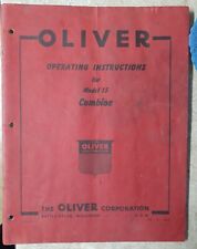 Oliver Model 15 Combine Operating Instructions Manual