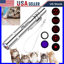 Portable Pet Laser Pointer Pen 3 In 1 Cat Toy Red Uv Flashlight Usb Charging Us