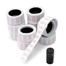 10 Rolls Price Tags Gun Labels 6000 Stickers For Mx-5500 With Refill Ink