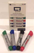 Quartet Glass Board Dry Erase Marker Bullet Point Assorted Colors 4 Pack 79552