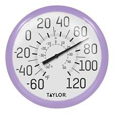 Precision Products Big And Bold Wall Indoor Outdoor Thermometer 13.25 Inch Lilac