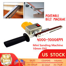 Electric Belt Sander Small Machine Hand-held Mini Grinder W 10 Sanding Belts Us