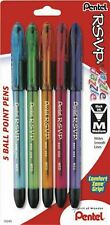 New Pentel Rsvp Razzle-dazzle Ballpoint Pen 5-pack Med Tip Black Ink Bk91rdbp5m
