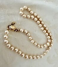 Vintage Carol Lee Carolee Faux Pearl Necklace Box Clasp Cream Color 18
