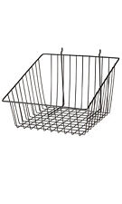 Black Mini Wire Grid Basket For Slatwall Or Pegboard With 4 Inch Slanted Front