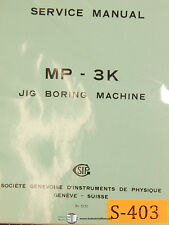 Sip Mp-3k Jig Boring Machine Service And Parts Manual