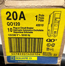 New Square D Qo120 Box Of 10 Pole 20-amp 120240v Plug-in Circuit Breaker