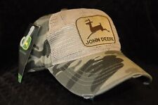 John Deere Logo Mesh Font Trucker Hat Cap Tractor Farm Nos Nwt Hipster Deer Camo
