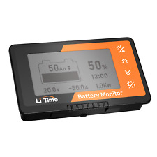 Litime Battery Monitor With Shunt 500a 8v-120v For Rv Solar Lcd Display Capacity