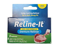 Dentemp Denture Reliner Reline It - 2 Repairs Box 1 Box  Green New Look