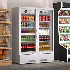 New Commercial Merchandiser Cooler 2 Glass Door Display Refrigerator 17.1 Cu.ft