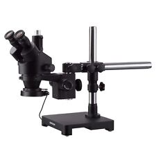 Amscope 7x-45x Trinocular Stereo Zoom Microscope Boom 144-led
